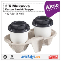 2 li Mukavva Karton Bardak Taşıyıcı 480 Adet