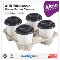 4 lü Mukavva Karton Bardak Taşıyıcı 220 Adet