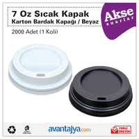 7 Oz Karton Bardak Kapağı Beyaz 2000 Adet