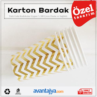 7 Oz Yaldız Desenli Karton Bardak 15000 Adet