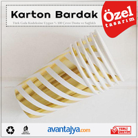 7 Oz Yaldız Desenli Karton Bardak 2000 Adet