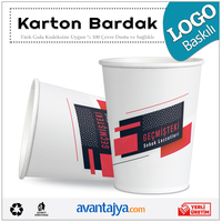 7 Oz Logo Baskılı Karton Bardak 2000 Adet