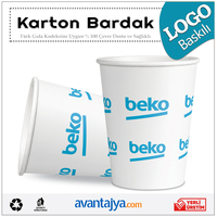 7 Oz Logo Baskılı Karton Bardak 250 Adet