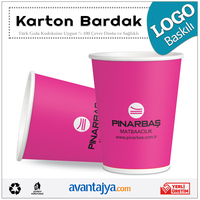 7 Oz Logo Baskılı Karton Bardak 250 Adet