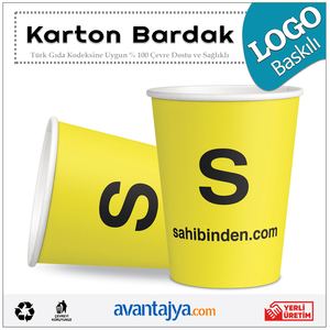 7 Oz Logo Baskılı Karton Bardak 10000 Adet