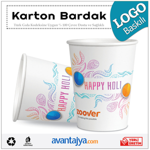7 Oz Logo Baskılı Karton Bardak 10000 Adet