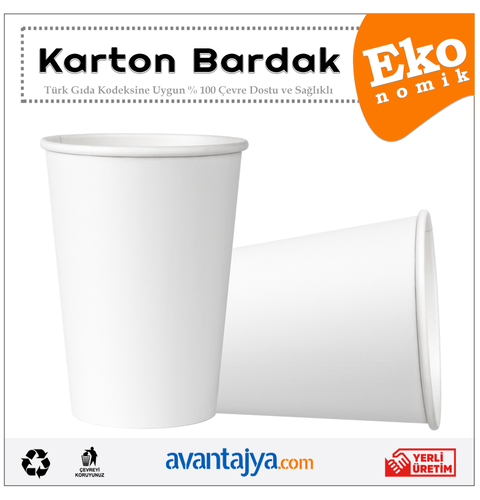 7 Oz Ekonomik Karton Bardak Baskısız Beyaz 1000 Adet