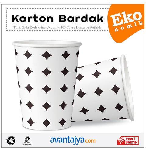 7 Oz Yıldız Desenli Ekonomik Karton Bardak 3000 Adet