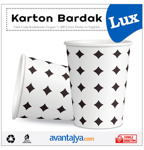 7 Oz Yıldız Desenli Lüks Karton Bardak 2000 Adet