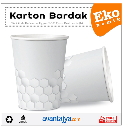 7 Oz Ekonomik Karton Bardak 1000 Adet