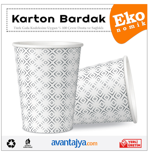 7 Oz Ekonomik Karton Bardak 1000 Adet