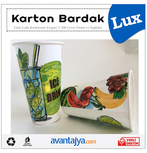 12 Oz Soğuk Lüks Karton Bardak 2000 Adet