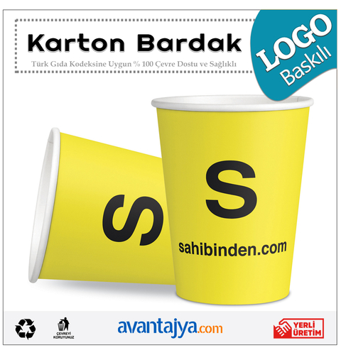 7 Oz Logo Baskılı Karton Bardak 10000 Adet