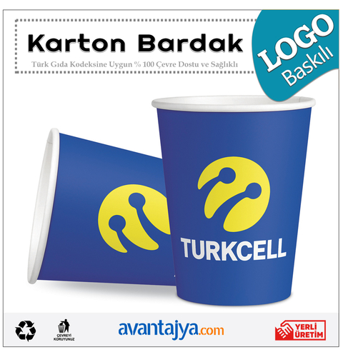 7 Oz Logo Baskılı Karton Bardak 5000 Adet