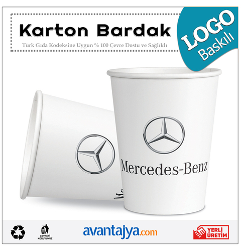 7 Oz Logo Baskılı Karton Bardak 2000 Adet