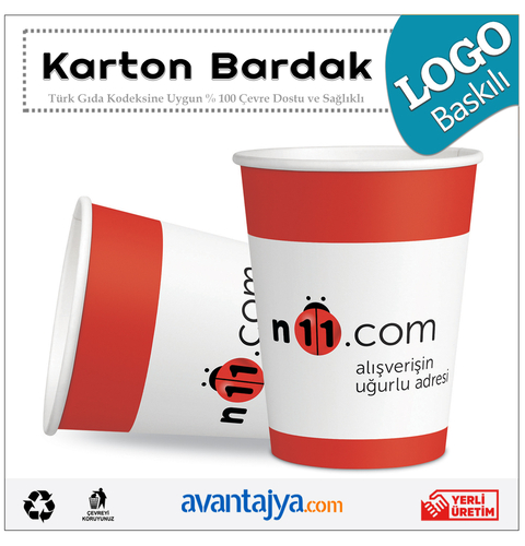 7 Oz Logo Baskılı Karton Bardak 10000 Adet