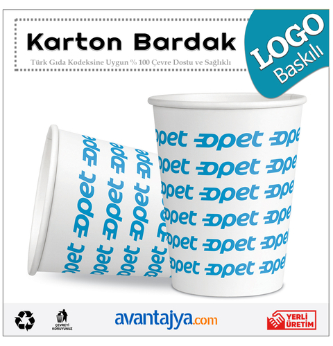 7 Oz Logo Baskılı Karton Bardak 5000 Adet