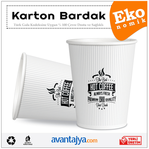 7 Oz Ekonomik Karton Bardak 1000 Adet