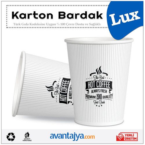 7 Oz Lüks Karton Bardak 1000 Adet
