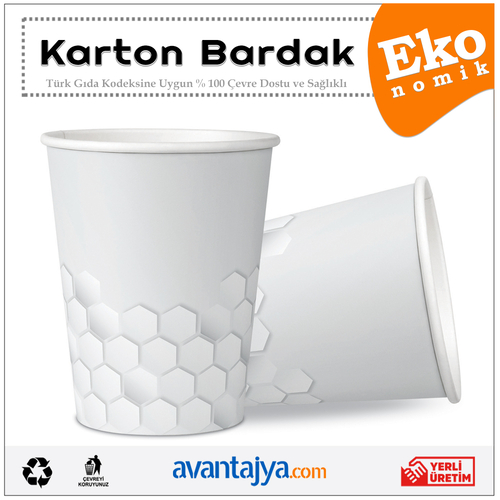 7 Oz Ekonomik Karton Bardak 1000 Adet